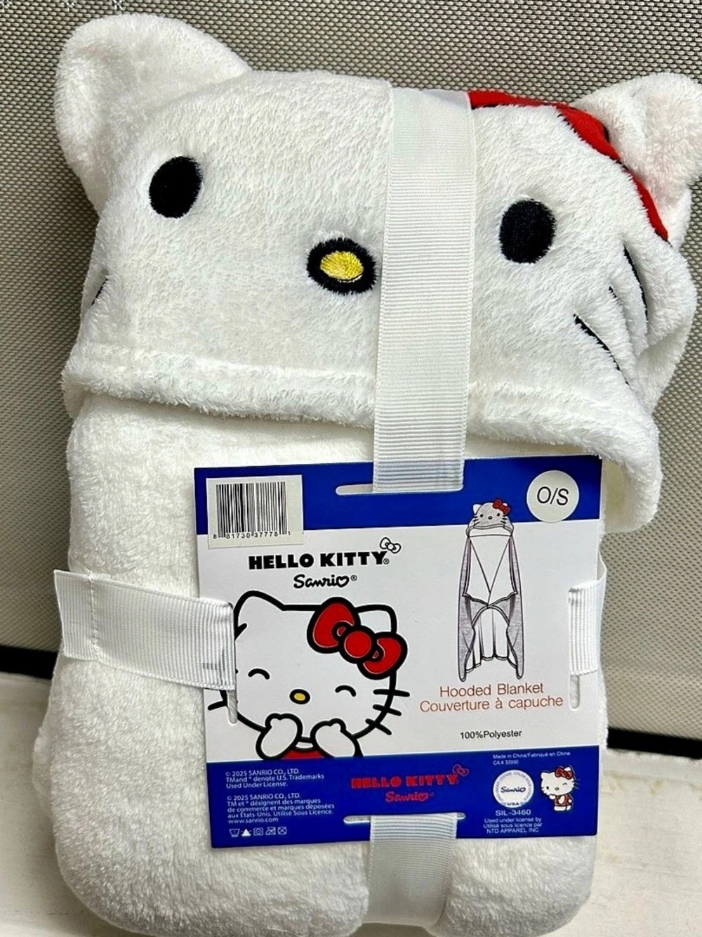 NWT- Hello Kitty Hooded Plush Blanket